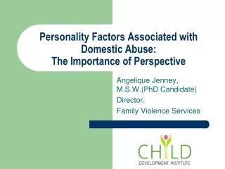 Personality Factors Associated with Domestic Abuse: The Importance of Perspective