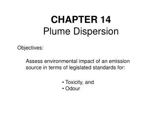 CHAPTER 14 Plume Dispersion