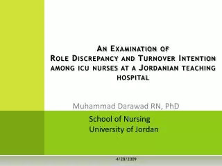 An Examination of Role Discrepancy and Turnover Intention among icu nurses at a Jordanian teaching hospital