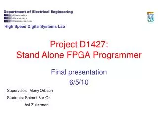 Project D1427: Stand Alone FPGA Programmer