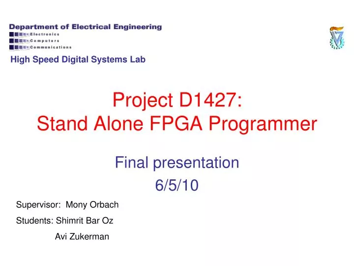 project d1427 stand alone fpga programmer