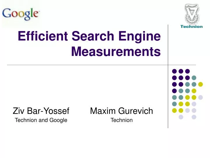 efficient search engine measurements