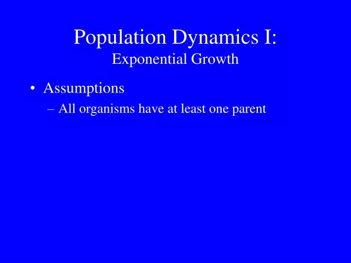 population dynamics i exponential growth