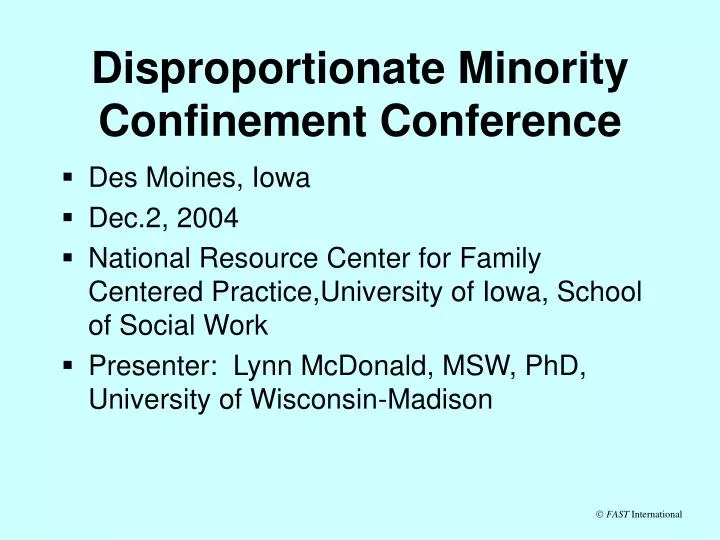 disproportionate minority confinement conference