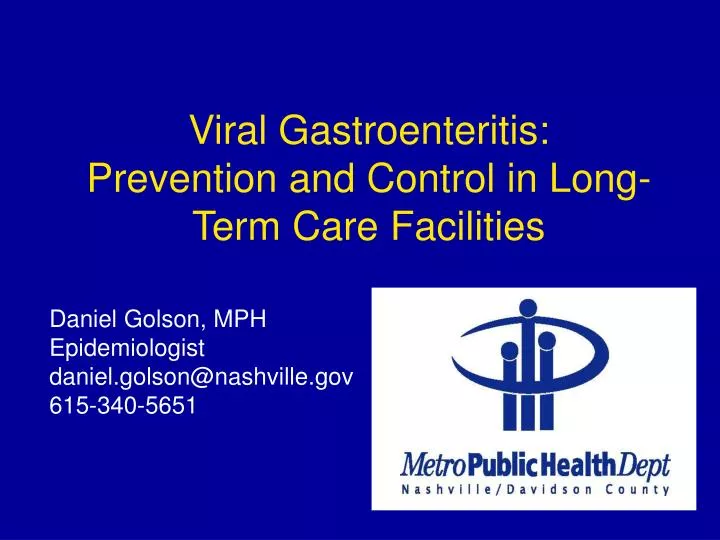 viral gastroenteritis prevention and control in long term care facilities