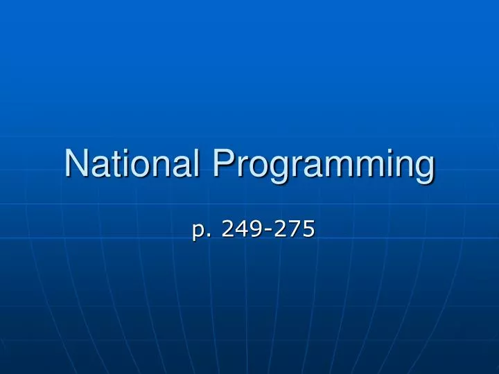 national programming