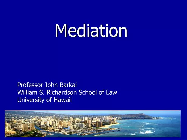 professor john barkai william s richardson school of law university of hawaii