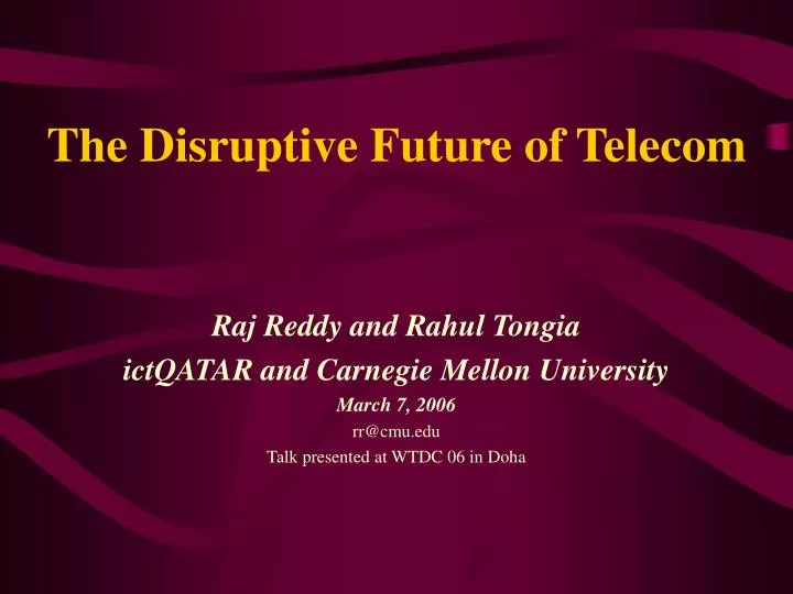 the disruptive future of telecom