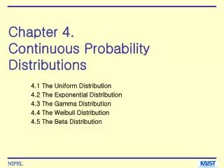 Chapter 4. Continuous Probability Distributions
