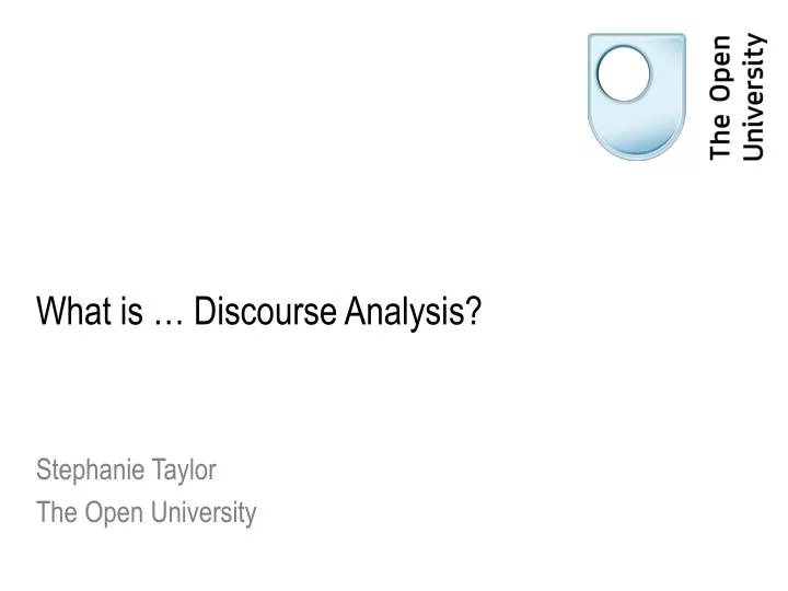 what is discourse analysis