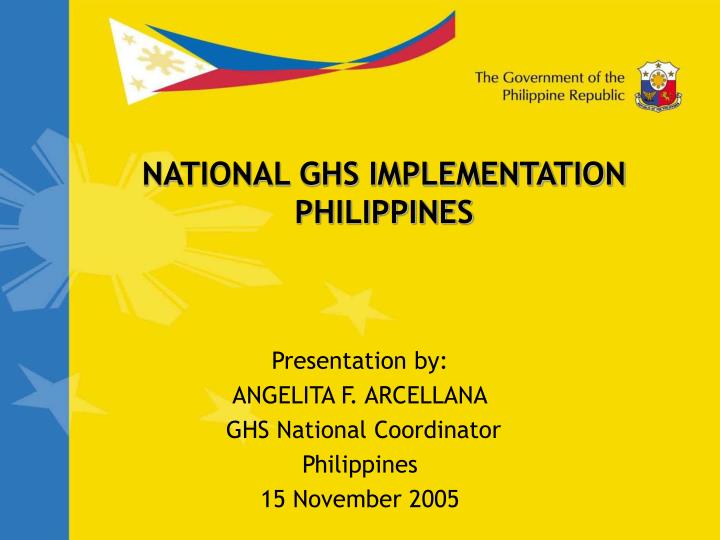 national ghs implementation philippines