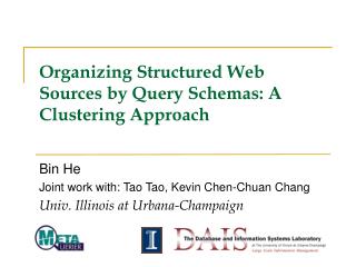 Organizing Structured Web Sources by Query Schemas: A Clustering Approach