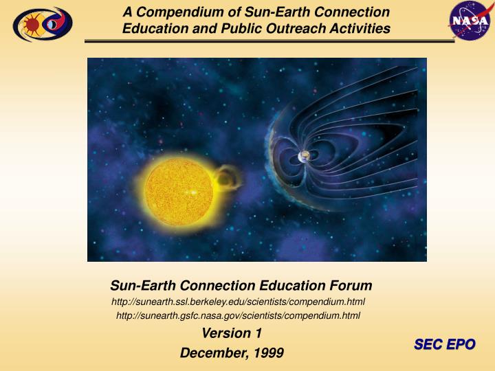 a compendium of sun earth connection education and public outreach activities