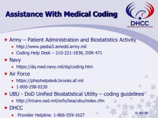 Assistance With Medical Coding