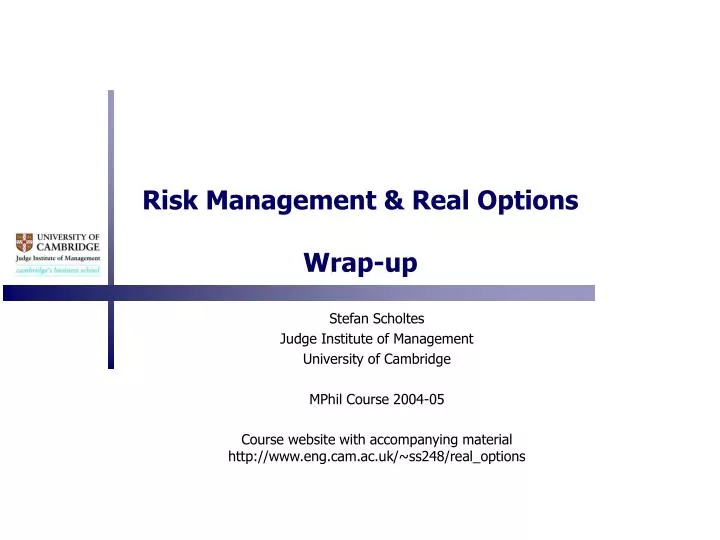 risk management real options wrap up
