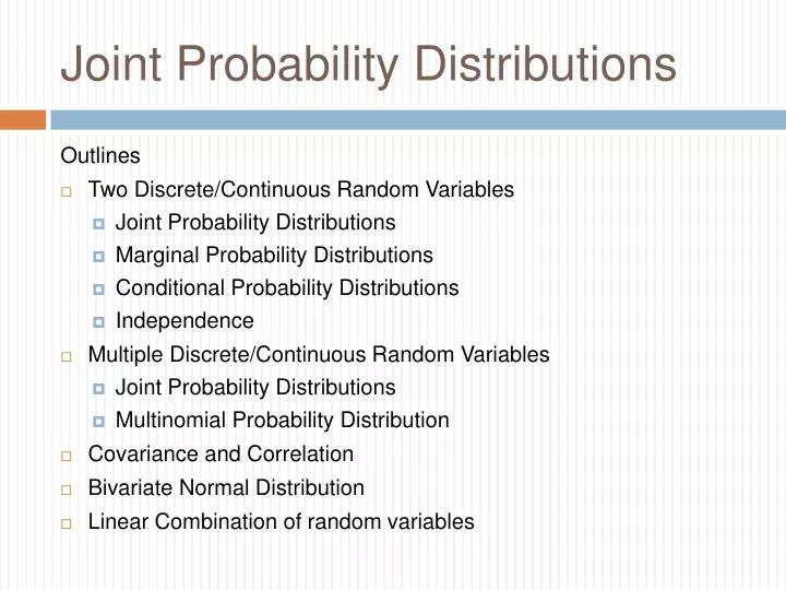 joint probability distributions