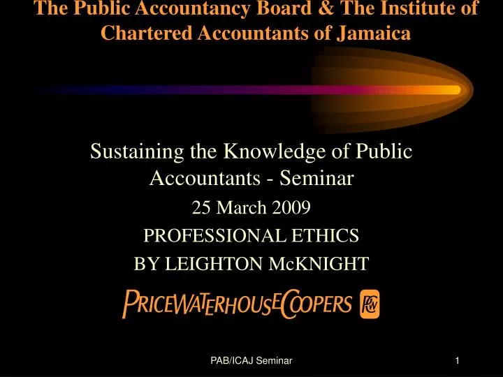the public accountancy board the institute of chartered accountants of jamaica