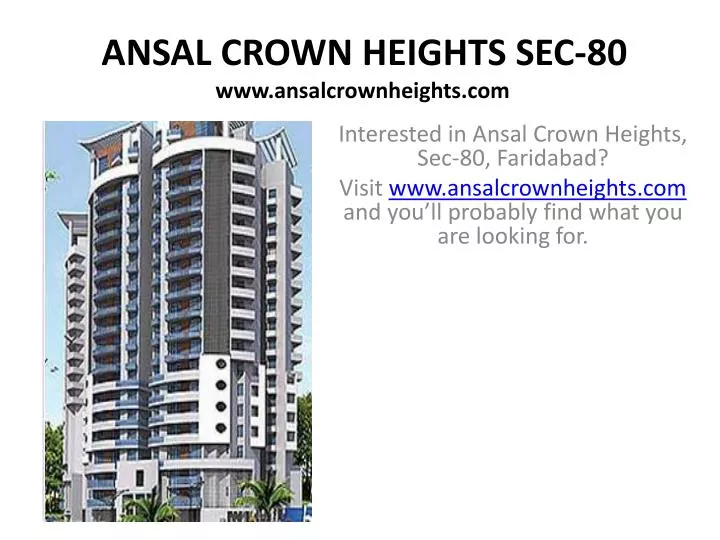 ansal crown heights sec 80 www ansalcrownheights com