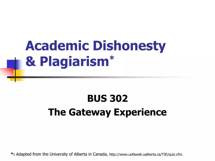 academic dishonesty plagiarism
