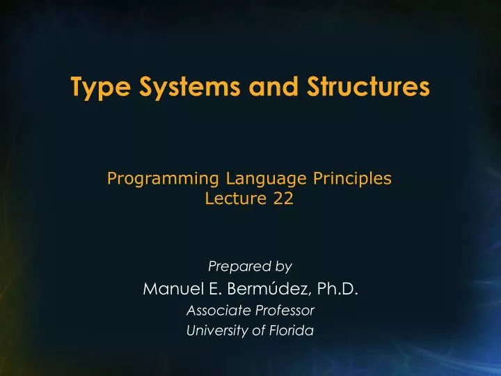 type systems and structures