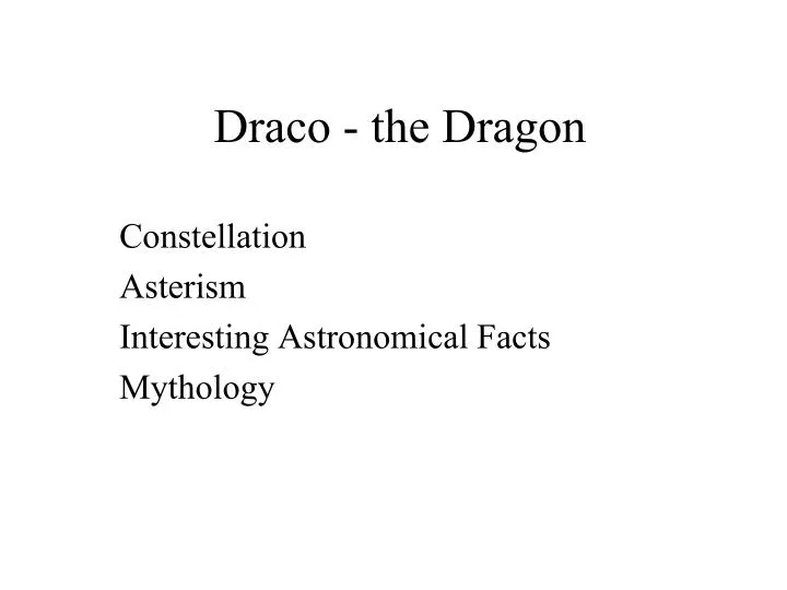 draco the dragon