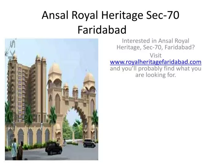 ansal royal heritage sec 70 faridabad