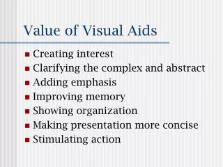 Value of Visual Aids