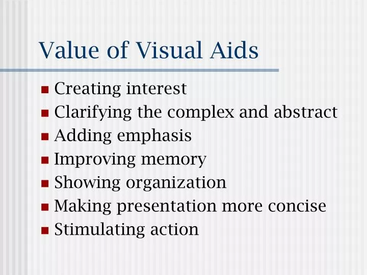 value of visual aids