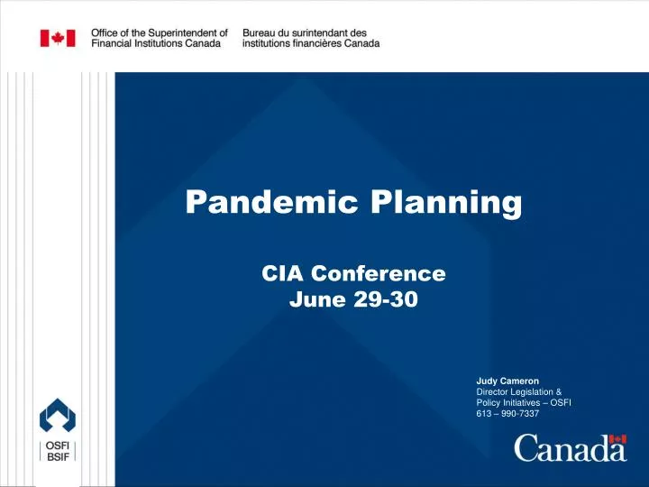 pandemic planning cia conference june 29 30