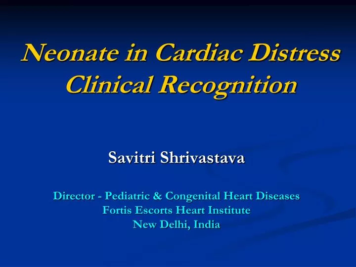 neonate in cardiac distress clinical recognition