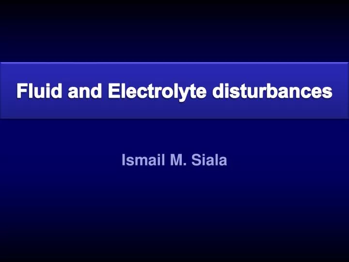 fluid and electrolyte disturbances