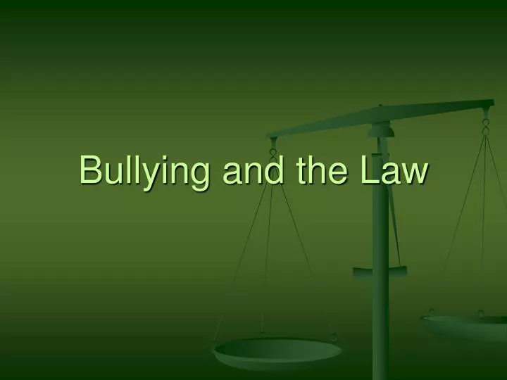 bullying and the law