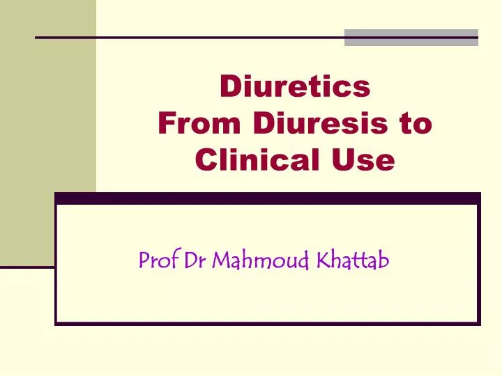 diuretics from diuresis to clinical use