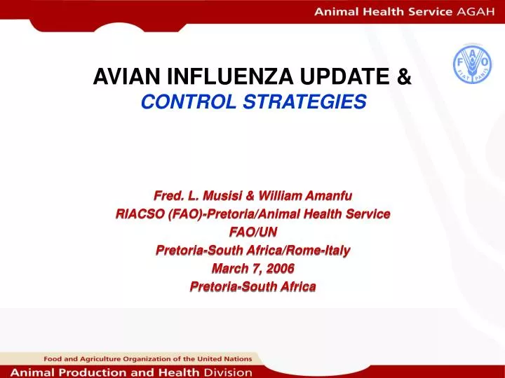 avian influenza update control strategies
