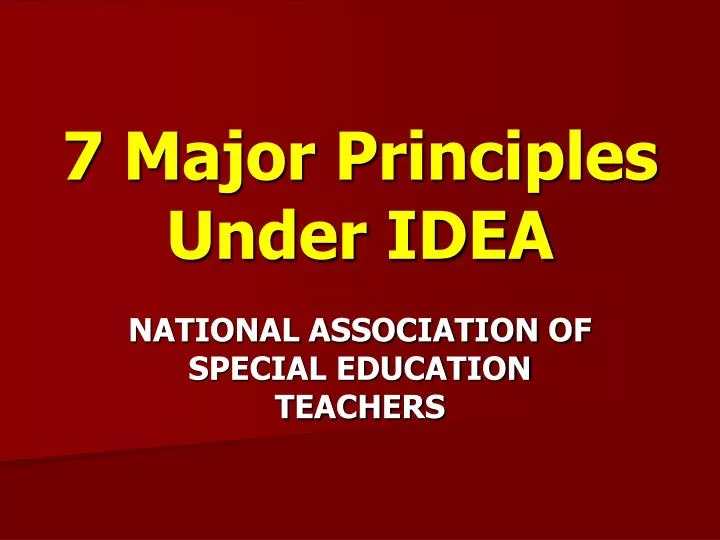 7 major principles under idea
