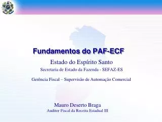 Fundamentos do PAF-ECF