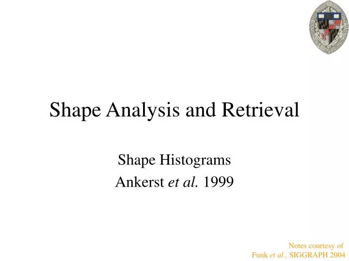 shape analysis and retrieval