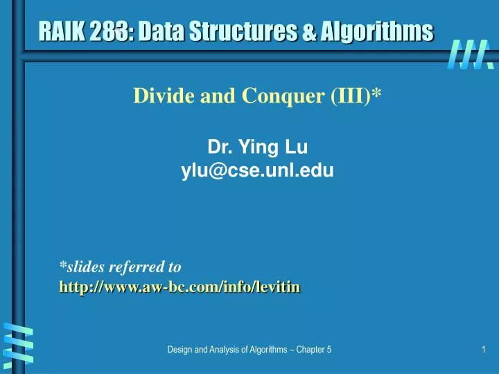 raik 283 data structures algorithms