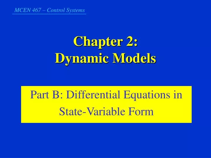 chapter 2 dynamic models