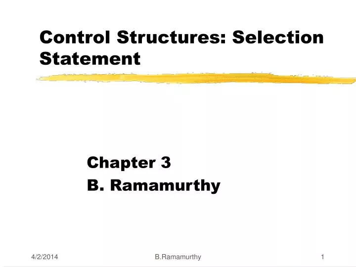 control structures selection statement
