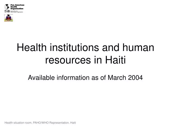 health institutions and human resources in haiti