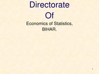 Directorate Of Economics of Statistics, BIHAR.