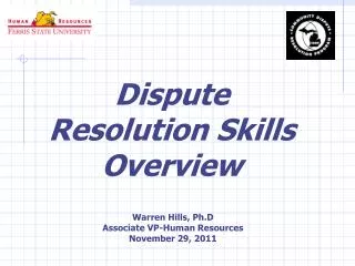 Dispute Resolution Skills Overview