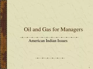 Oil and Gas for Managers