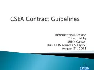 CSEA Contract Guidelines
