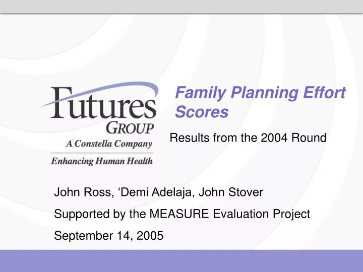 family planning effort scores