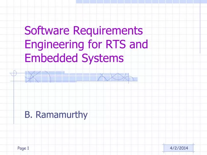 software requirements engineering for rts and embedded systems