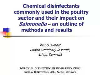 Chemical disinfectants commonly used in the poultry sector and their impact on Salmonella – an outline of methods and