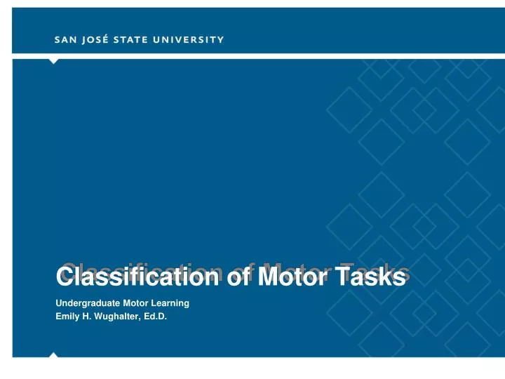 classification of motor tasks