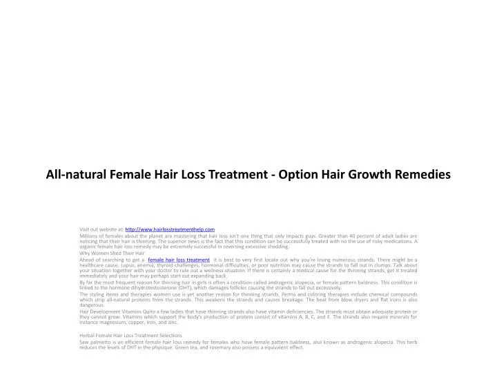 all natural female hair loss treatment option hair growth remedies